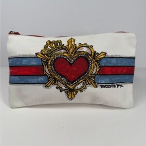 Brighton “In Love We Trust” Jewelry/Make-up Pouch featuring a Heart Design